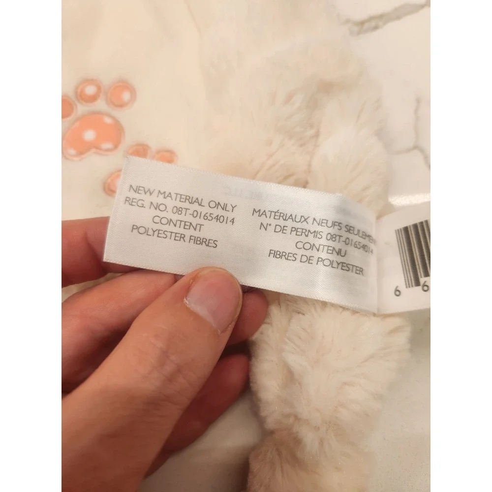 Animal Adventure Dog Puppy Lovey Security Blanket Cream Peach Polka Dot Knot